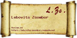 Lebovits Zsombor névjegykártya